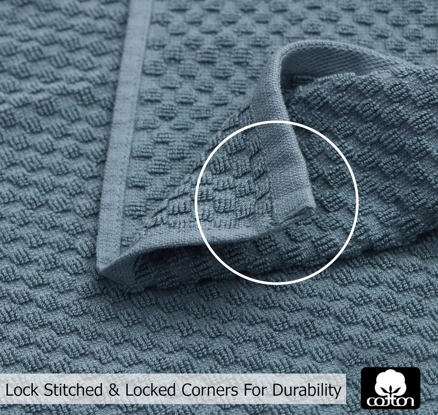 imageCOTTON CRAFT Amazing Kitchen Towel 8 Pack Reusable Terry Towel 100 Cotton European Waffle Pantry Bar Cleaning Cloth Quick Dry Low Lint Soft Absorbent Dish Towel Large Oversized 20x30 RedBlue