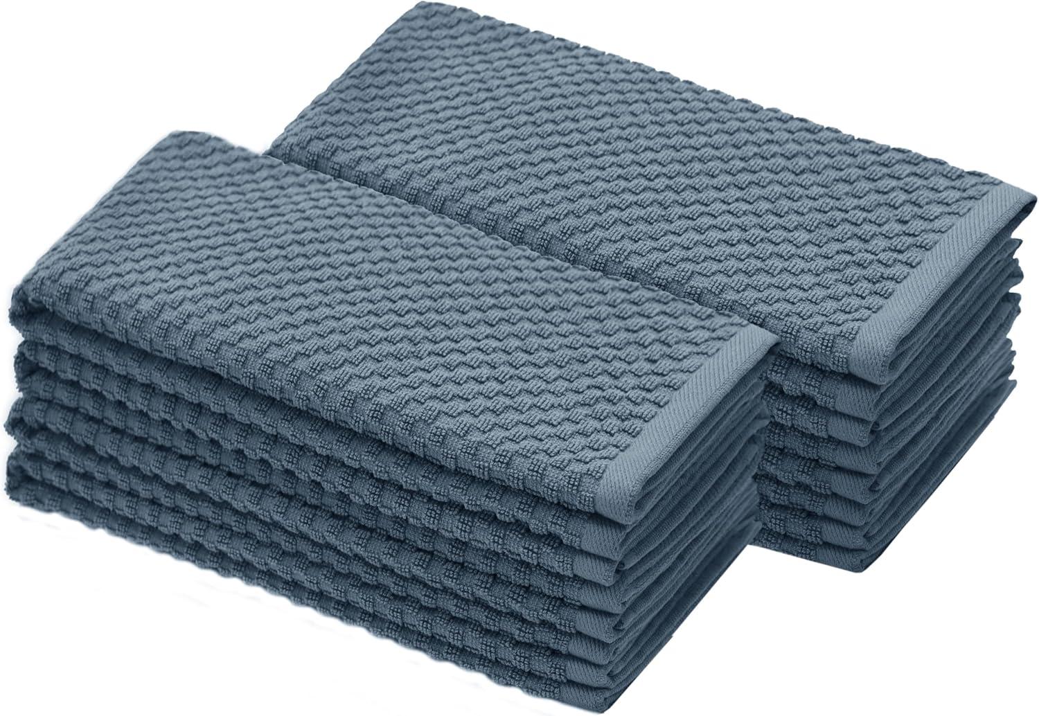 imageCOTTON CRAFT Amazing Kitchen Towel 8 Pack Reusable Terry Towel 100 Cotton European Waffle Pantry Bar Cleaning Cloth Quick Dry Low Lint Soft Absorbent Dish Towel Large Oversized 20x30 RedBlue