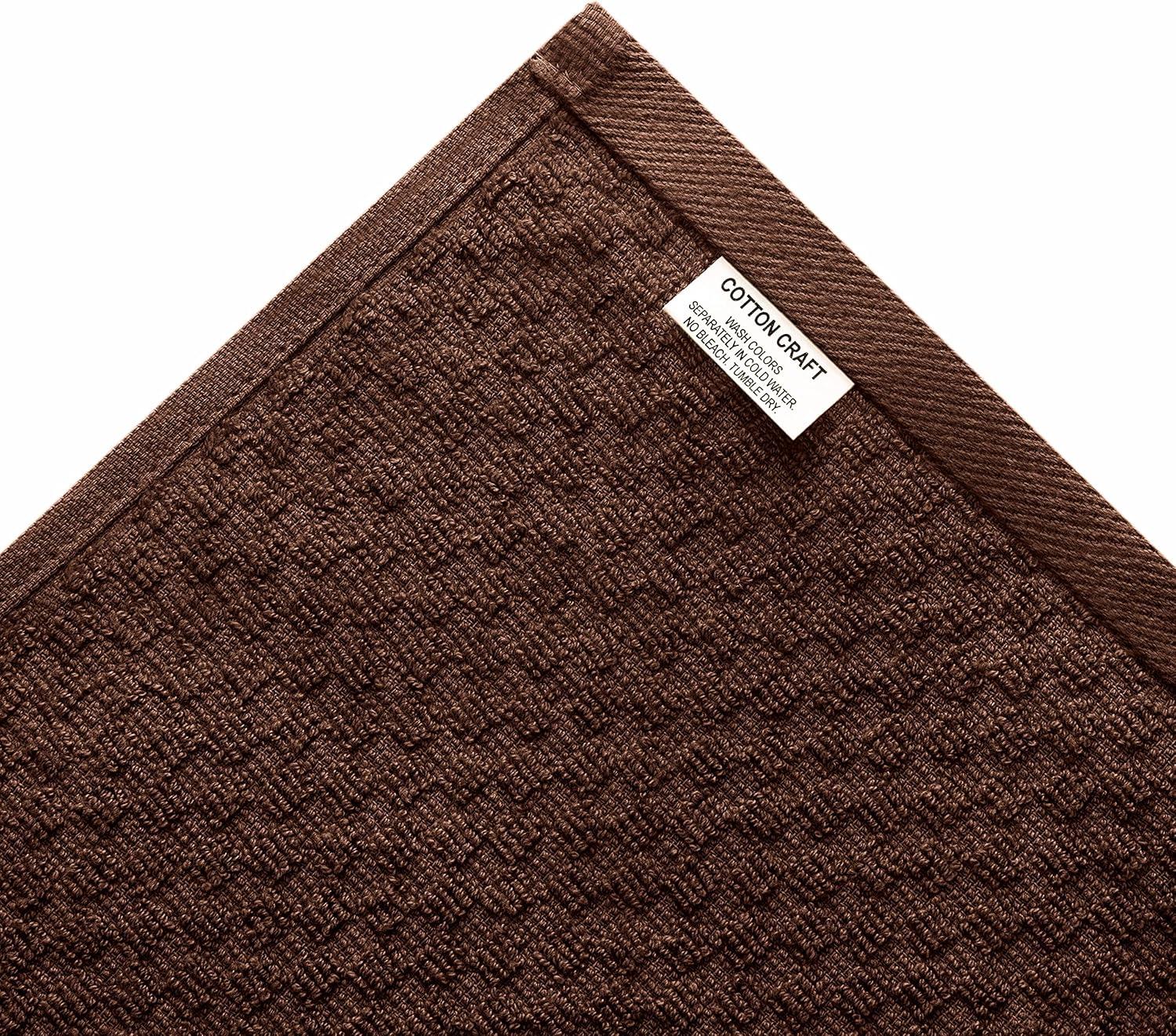 imageCOTTON CRAFT Amazing Kitchen Towel 8 Pack Reusable Terry Towel 100 Cotton European Waffle Pantry Bar Cleaning Cloth Quick Dry Low Lint Soft Absorbent Dish Towel Large Oversized 20x30 RedChocolate