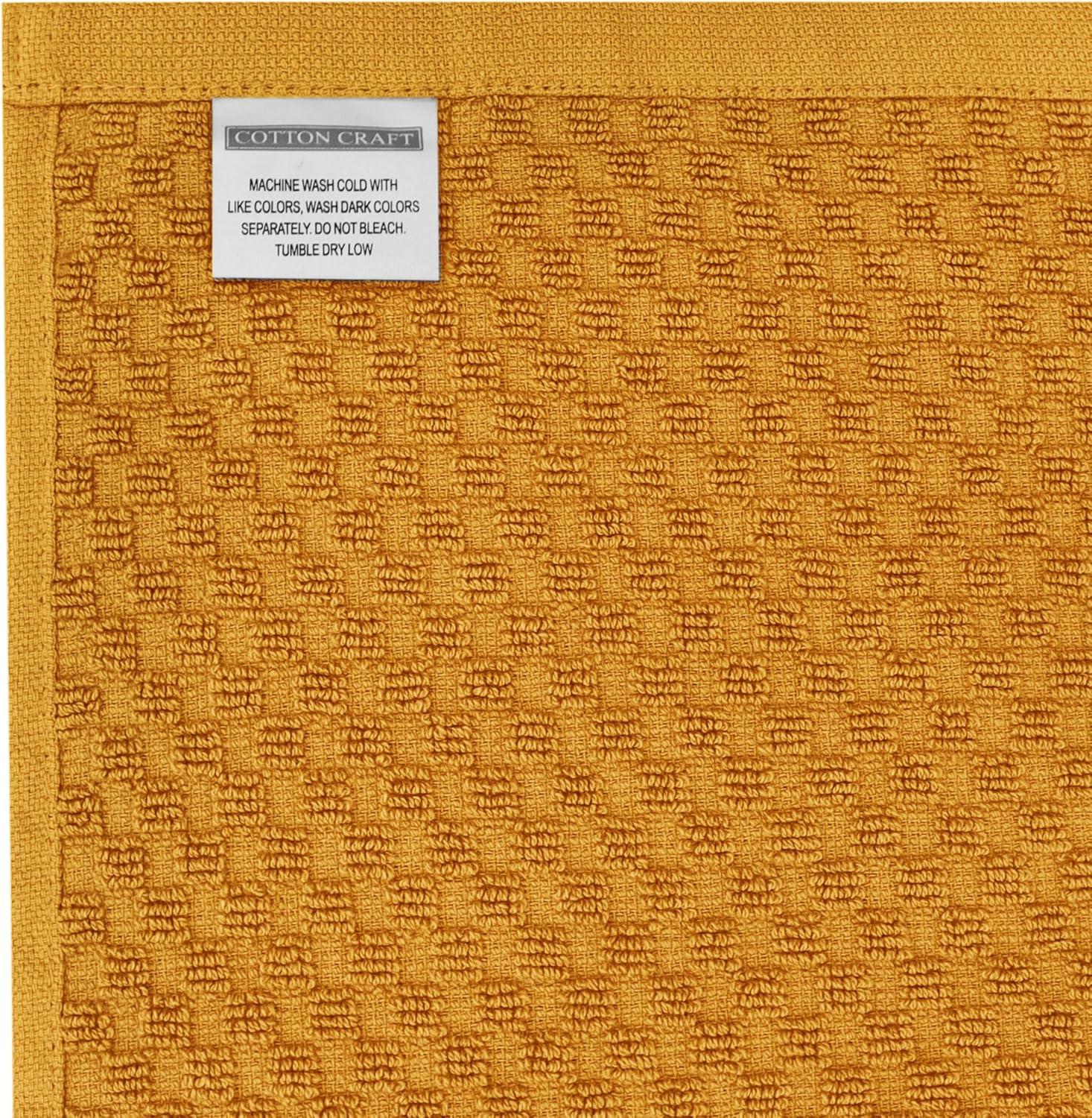 imageCOTTON CRAFT Amazing Kitchen Towel 8 Pack Reusable Terry Towel 100 Cotton European Waffle Pantry Bar Cleaning Cloth Quick Dry Low Lint Soft Absorbent Dish Towel Large Oversized 20x30 RedHarvest Multi