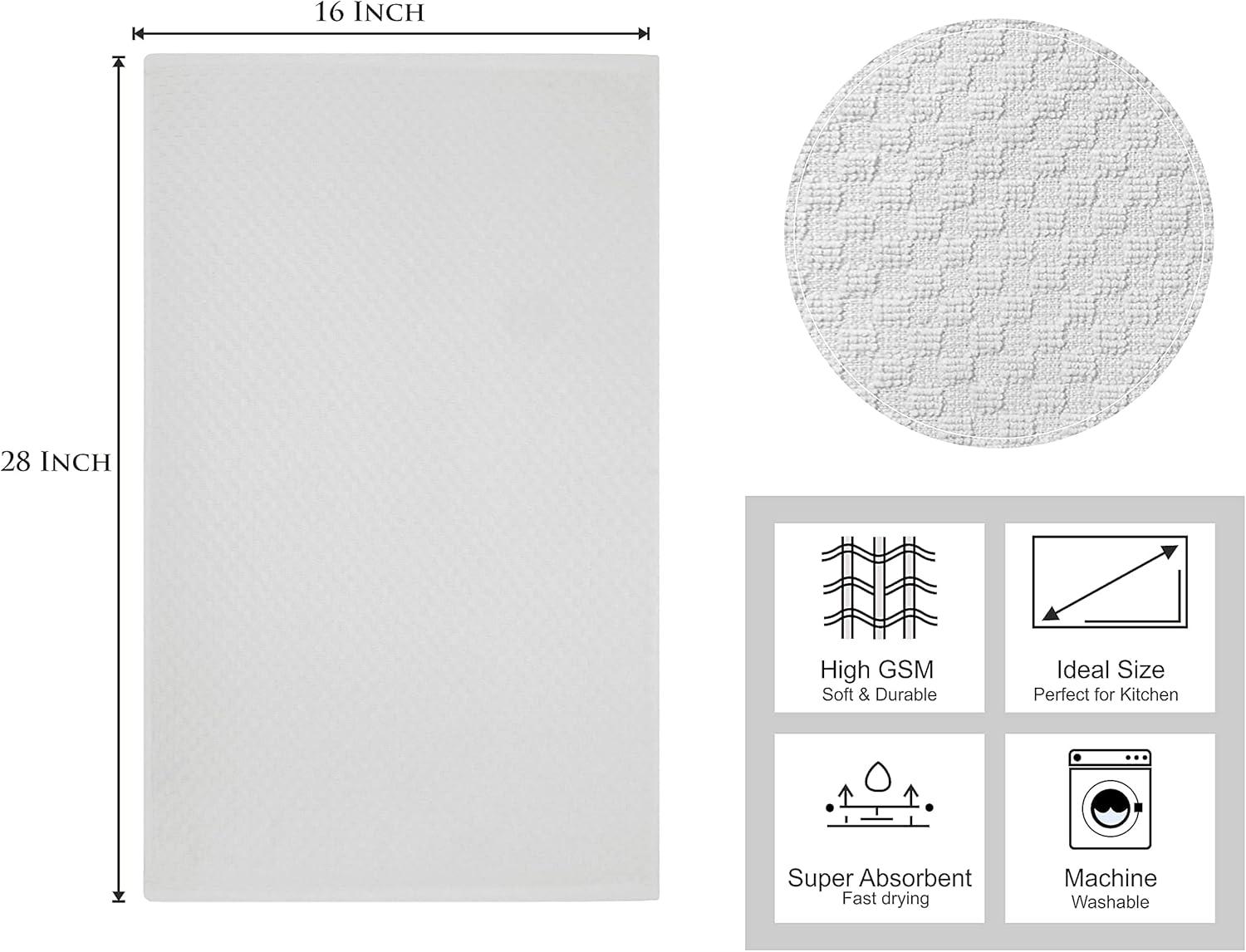 imageCOTTON CRAFT Amazing Kitchen Towel 8 Pack Reusable Terry Towel 100 Cotton European Waffle Pantry Bar Cleaning Cloth Quick Dry Low Lint Soft Absorbent Dish Towel Large Oversized 20x30 RedWhite