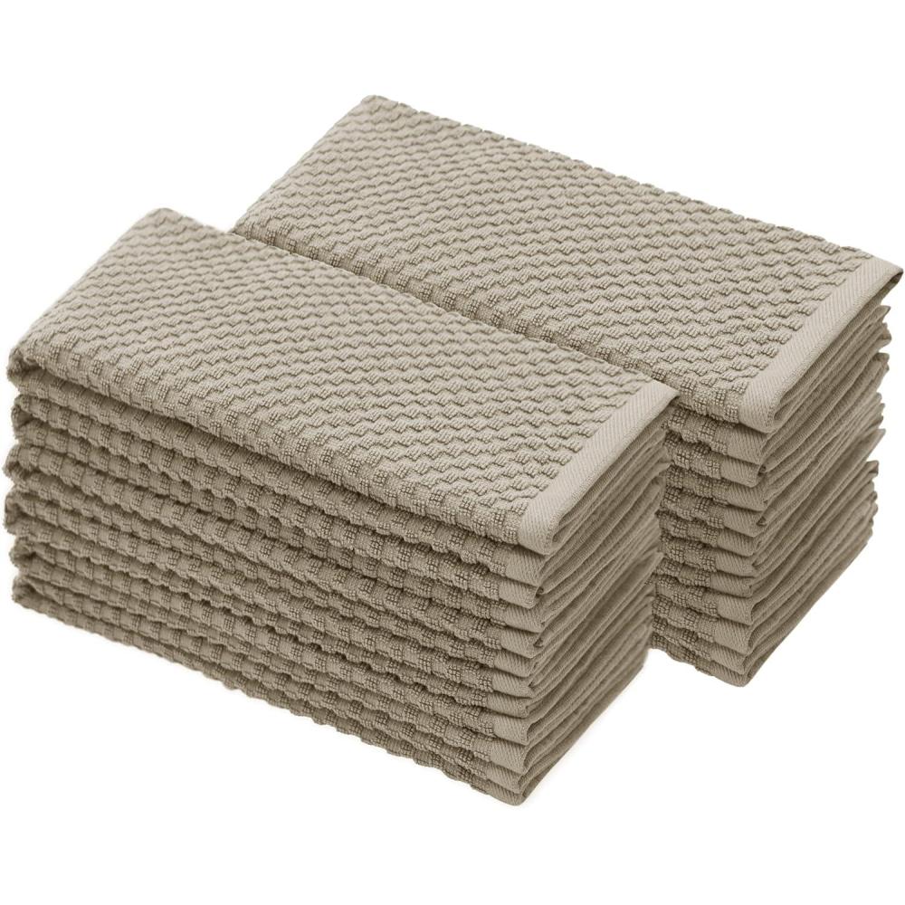 imageCOTTON CRAFT Amazing Kitchen Towel 8 Pack Reusable Terry Towel 100 Cotton European Waffle Pantry Bar Cleaning Cloth Quick Dry Low Lint Soft Absorbent Dish Towel Large Oversized 20x30 RedBeige