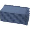COTTON CRAFT Cloth Napkins with Fringe – Set of 12 Soft 100% Cotton Chambray Reusable Napkins – Everyday Brunch Lunch Dinner Napkin – Fall Harvest Holiday Party Gift Washable Oversized 20×20 – Natural(Blue – Fringe)