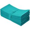 COTTON CRAFT Cloth Napkins with Fringe – Set of 12 Soft 100% Cotton Chambray Reusable Napkins – Everyday Brunch Lunch Dinner Napkin – Fall Harvest Holiday Party Gift Washable Oversized 20×20 – Natural(Teal)