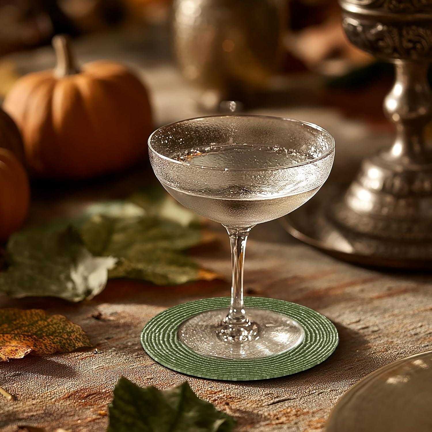 imageCOTTON CRAFT Glitz Beaded Coasters  Red Jingle Bells  Set of 8 Handmade Drinks Coasters  Bar Kitchen Party Tabletop Protection  Christmas Xmas Festive Dcor 4 inches RoundGreen