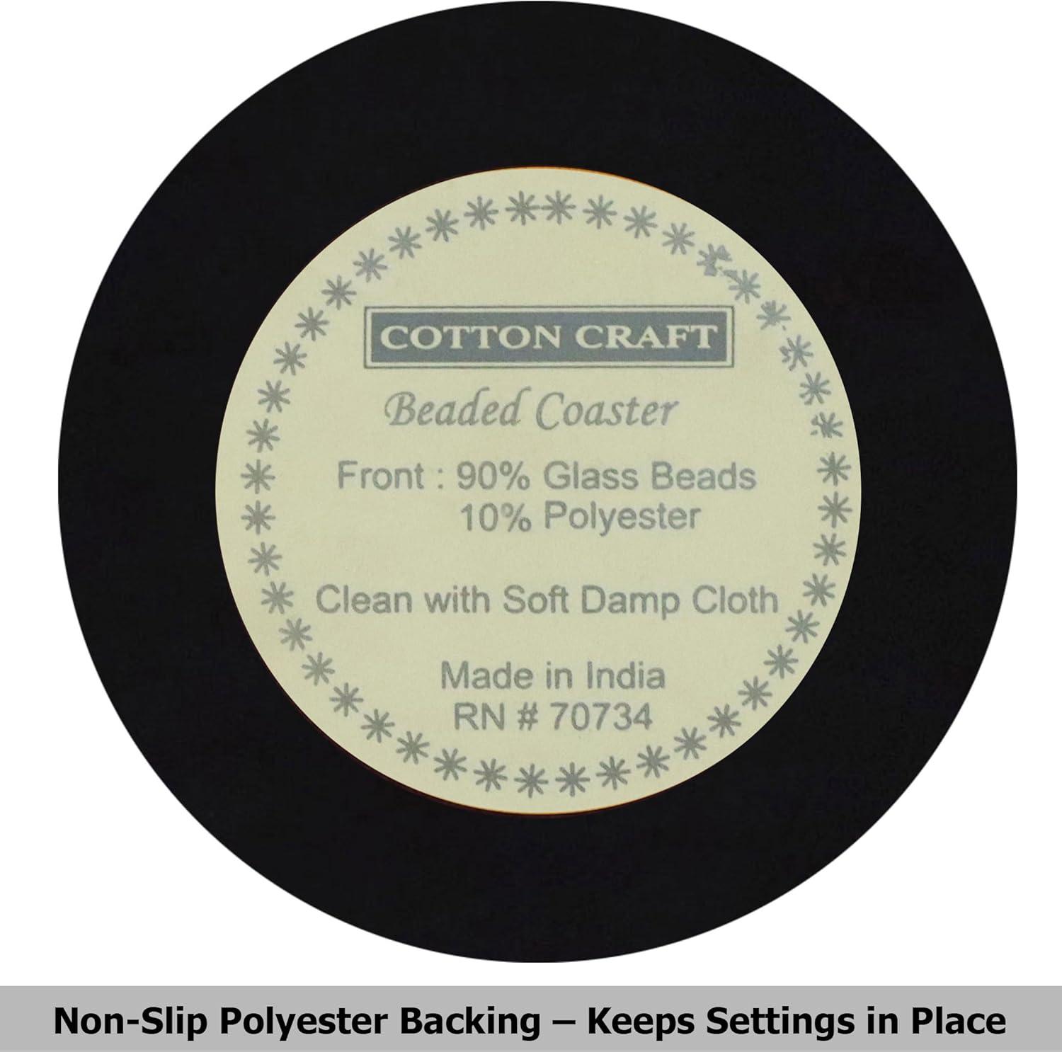 imageCOTTON CRAFT Glitz Beaded Coasters  Red Jingle Bells  Set of 8 Handmade Drinks Coasters  Bar Kitchen Party Tabletop Protection  Christmas Xmas Festive Dcor 4 inches RoundBlack White Ghoul