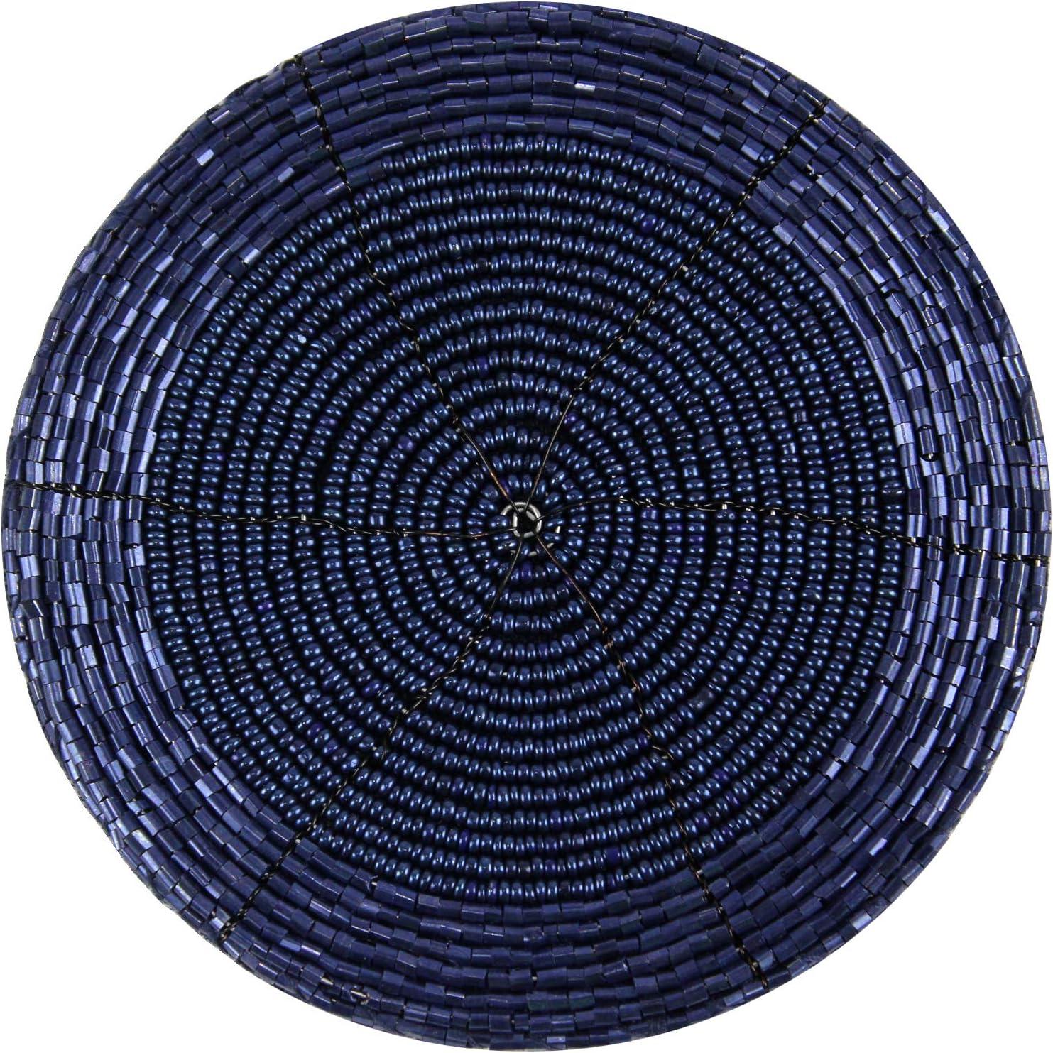 imageCOTTON CRAFT Glitz Beaded Coasters  Red Jingle Bells  Set of 8 Handmade Drinks Coasters  Bar Kitchen Party Tabletop Protection  Christmas Xmas Festive Dcor 4 inches RoundNavy