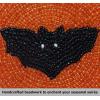 COTTON CRAFT Glitz Beaded Coasters – Red Jingle Bells – Set of 8 Handmade Drinks Coasters – Bar Kitchen Party Tabletop Protection – Christmas Xmas Festive Décor 4 inches Round(Orange Black Bat)