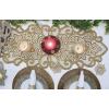 COTTON CRAFT Mila Scroll Handmade Beaded Table Runner – Halloween Harvest Autumn Fall Thanksgiving Holiday Christmas Xmas Celebration Festive Party Tabletop Décor Tablerunner – 13×36 Ivory & Silver(Gold)