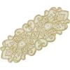 COTTON CRAFT Mila Scroll Handmade Beaded Table Runner – Halloween Harvest Autumn Fall Thanksgiving Holiday Christmas Xmas Celebration Festive Party Tabletop Décor Tablerunner – 13×36 Ivory & Silver(Gold)