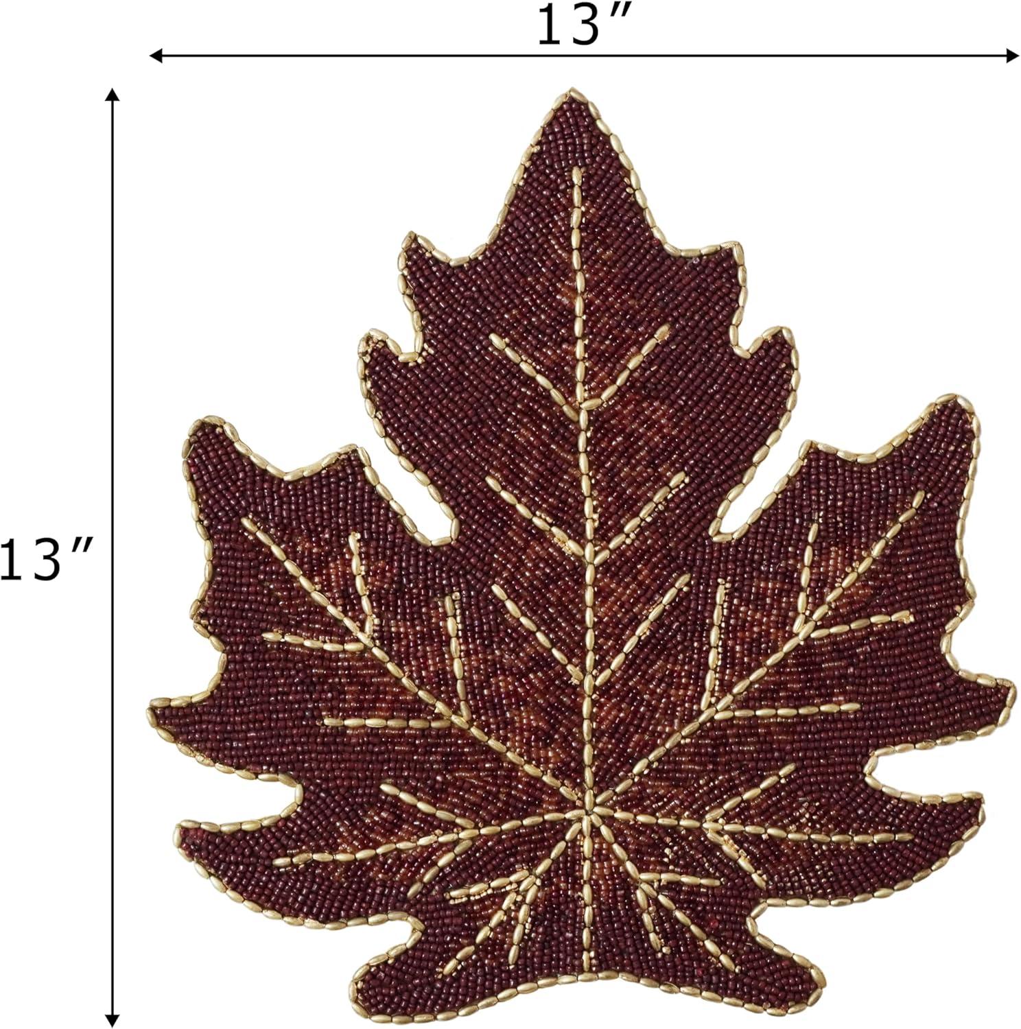 imageCOTTON CRAFT Glitz Beaded Charger Placemat  Red Jingle Bells  Set of 4 Handmade Table Mats  Christmas Xmas Dining Harvest Fall Holiday Celebration Festive Party Table Dcor  135 inches RoundBurgundy Gold