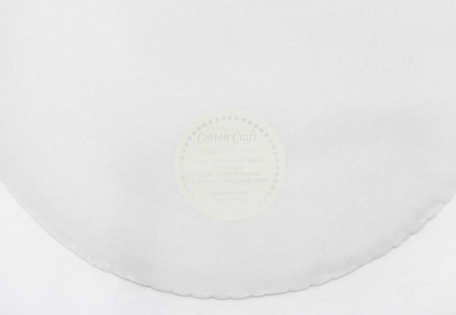 imageCOTTON CRAFT Glitz Beaded Charger Placemat  Red Jingle Bells  Set of 4 Handmade Table Mats  Christmas Xmas Dining Harvest Fall Holiday Celebration Festive Party Table Dcor  135 inches RoundSilver