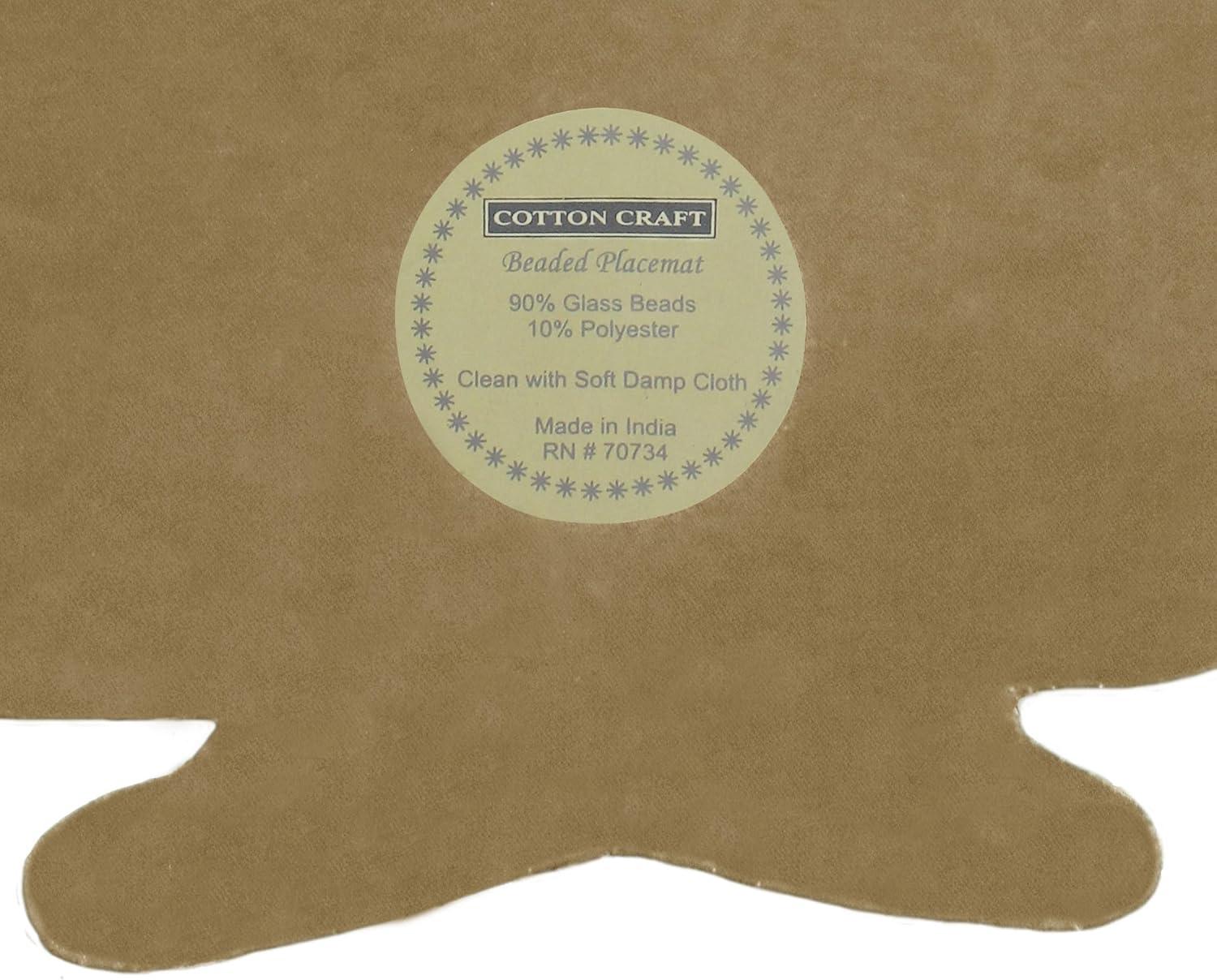 imageCOTTON CRAFT Glitz Beaded Charger Placemat  Red Jingle Bells  Set of 4 Handmade Table Mats  Christmas Xmas Dining Harvest Fall Holiday Celebration Festive Party Table Dcor  135 inches RoundBurgundy Gold