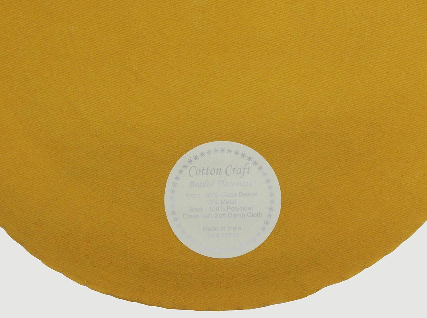 imageCOTTON CRAFT Glitz Beaded Charger Placemat  Red Jingle Bells  Set of 4 Handmade Table Mats  Christmas Xmas Dining Harvest Fall Holiday Celebration Festive Party Table Dcor  135 inches RoundGold