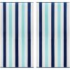 COTTON CRAFT Hooded Beach Towel – Oversized 39 x 68 Towel with Hood for Adults – 100% Ringspun Cotton Velour Terry Towel – 450 GSM – Super Soft Plush Absorbent Quick Dry Bath Wrap – Cabana Stripe Blue(Ocean Blue)