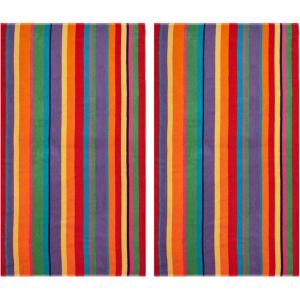 COTTON CRAFT Hooded Beach Towel – Oversized 39 x 68 Towel with Hood for Adults – 100% Ringspun Cotton Velour Terry Towel – 450 GSM – Super Soft Plush Absorbent Quick Dry Bath Wrap – Cabana Stripe Blue(Summer of Siam)