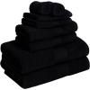 COTTON CRAFT Ultra Soft 6 Piece Towel Set – 2 Large Bath Towels, 2 Hand Towels, 2 Washcloths – Absorbent 580 GSM Quick Dry Everyday Luxury Hotel Bathroom Spa Gym Shower Pool Travel -100% Cotton – Teal(Black)