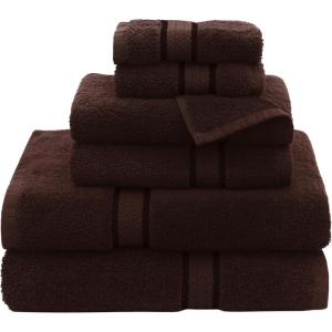 COTTON CRAFT Ultra Soft 6 Piece Towel Set – 2 Large Bath Towels, 2 Hand Towels, 2 Washcloths – Absorbent 580 GSM Quick Dry Everyday Luxury Hotel Bathroom Spa Gym Shower Pool Travel -100% Cotton – Teal(Chocolate)