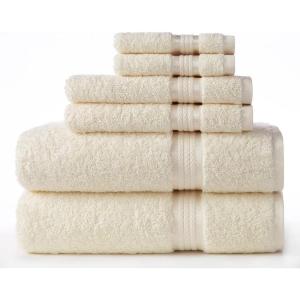 COTTON CRAFT Ultra Soft 6 Piece Towel Set – 2 Large Bath Towels, 2 Hand Towels, 2 Washcloths – Absorbent 580 GSM Quick Dry Everyday Luxury Hotel Bathroom Spa Gym Shower Pool Travel -100% Cotton – Teal(Ivory)