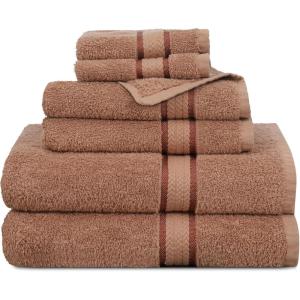 COTTON CRAFT Ultra Soft 6 Piece Towel Set – 2 Large Bath Towels, 2 Hand Towels, 2 Washcloths – Absorbent 580 GSM Quick Dry Everyday Luxury Hotel Bathroom Spa Gym Shower Pool Travel -100% Cotton – Teal(Mocha)