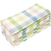 COTTON CRAFT Gingham Buffalo Plaid Check Napkins – Spring Easter Bunny Pastel Luncheon Dinner – Set of 8 – Pure Cotton – Reusable Washable – 17 x 17 inches – Yellow Multi Pastel(Yellow Multi)