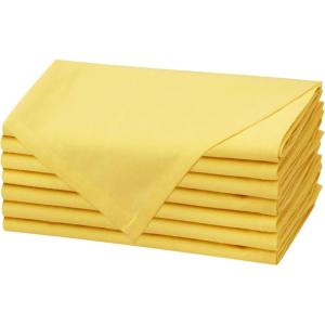 COTTON CRAFT Gingham Buffalo Plaid Check Napkins – Spring Easter Bunny Pastel Luncheon Dinner – Set of 8 – Pure Cotton – Reusable Washable – 17 x 17 inches – Yellow Multi Pastel(Yellow)