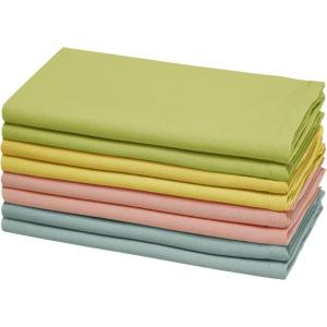 COTTON CRAFT Gingham Buffalo Plaid Check Napkins – Spring Easter Bunny Pastel Luncheon Dinner – Set of 8 – Pure Cotton – Reusable Washable – 17 x 17 inches – Yellow Multi Pastel(Multicolor)