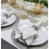 COTTON CRAFT Christmas Holiday Napkins -12 Pack- Cotton Cloth Table Napkins – Reusable Washable – Lunch Dinner Party Celebration Decorative Napkin Festive Gift Bag-18×18 White & Metallic Silver Stripe