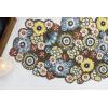 COTTON CRAFT Floral Handmade Beaded Table Runner – Halloween Harvest Autumn Fall Thanksgiving Holiday Christmas Xmas Celebration Festive Party Tabletop Décor Tablerunner – 13×36 – Multi