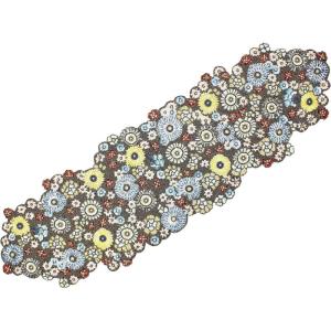 COTTON CRAFT Floral Handmade Beaded Table Runner – Halloween Harvest Autumn Fall Thanksgiving Holiday Christmas Xmas Celebration Festive Party Tabletop Décor Tablerunner – 13×36 – Multi