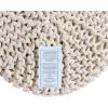COTTON CRAFT Round Pouf – Hand Knitted Cotton Braid Cord Cable Dori Ottoman – Foot Stool – Floor Pouf Footrest Accent Seat Furniture Bean Bag – Living Room Kids Nursery Dorm Décor – 20×14 – Light Blue(Ivory – Cylindrical)