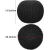COTTON CRAFT Round Pouf – Hand Knitted Cotton Braid Cord Cable Dori Ottoman – Foot Stool – Floor Pouf Footrest Accent Seat Furniture Bean Bag – Living Room Kids Nursery Dorm Décor – 20×14 – Light Blue(Black – Round)