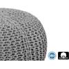 COTTON CRAFT Round Pouf – Hand Knitted Cotton Braid Cord Cable Dori Ottoman – Foot Stool – Floor Pouf Footrest Accent Seat Furniture Bean Bag – Living Room Kids Nursery Dorm Décor – 20×14 – Light Blue(Light Grey – Round)