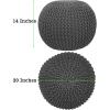 COTTON CRAFT Round Pouf – Hand Knitted Cotton Braid Cord Cable Dori Ottoman – Foot Stool – Floor Pouf Footrest Accent Seat Furniture Bean Bag – Living Room Kids Nursery Dorm Décor – 20×14 – Light Blue(Grey – Round)
