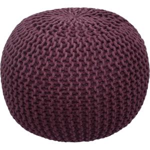 COTTON CRAFT Round Pouf – Hand Knitted Cotton Braid Cord Cable Dori Ottoman – Foot Stool – Floor Pouf Footrest Accent Seat Furniture Bean Bag – Living Room Kids Nursery Dorm Décor – 20×14 – Light Blue(Plum – Round)