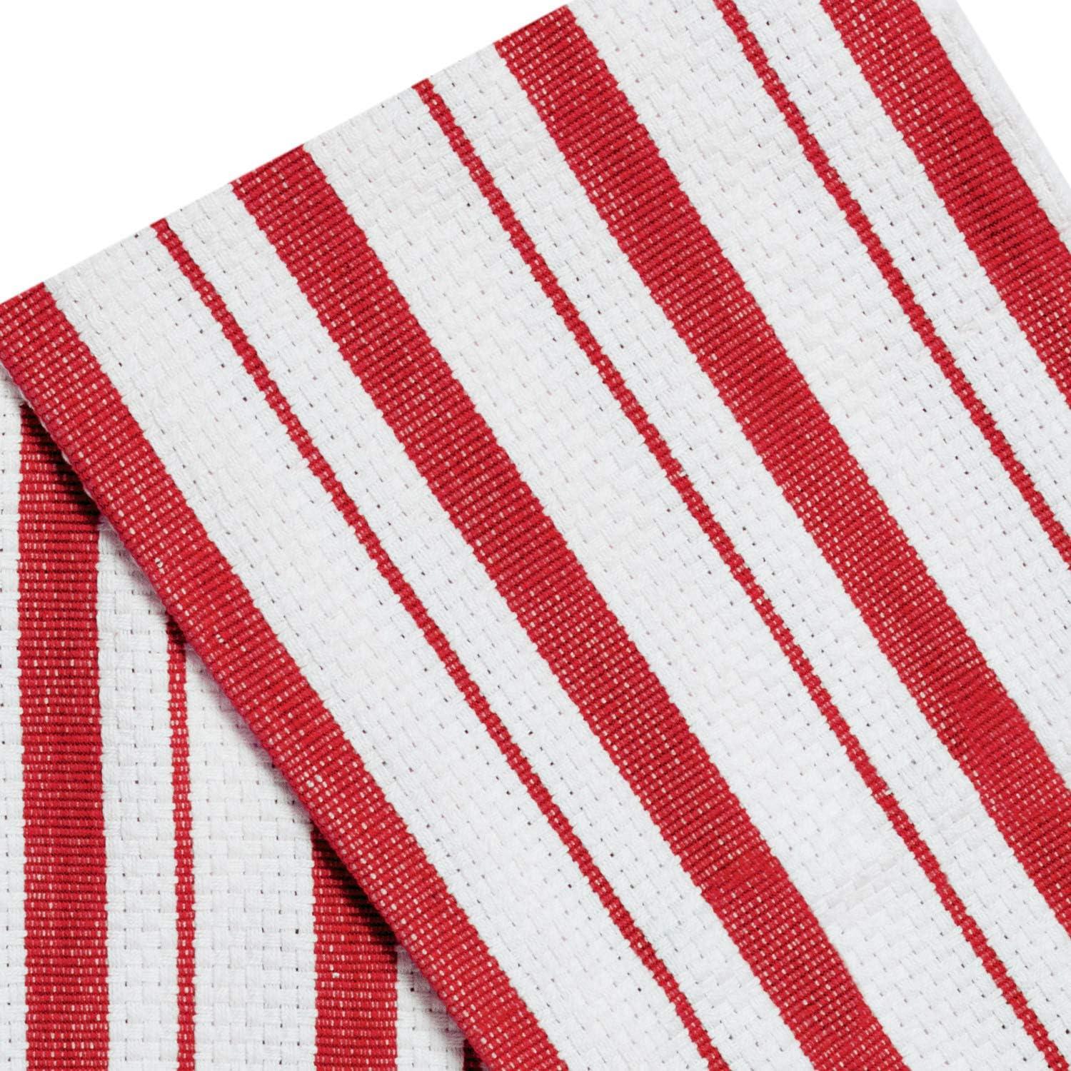 image:imageCOTTON CRAFT Oversized Kitchen Towels 4 Pack 100 Cotton Basketweave Tea Dish Towels Absorbent Reusable Low Lint Quick Dry Cooking Drying Restaurant Bar Cleaning Cloth Napkin 20x30 Yellow StripeRed