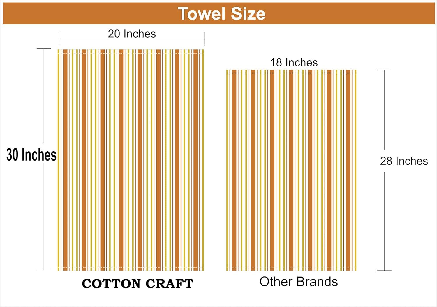 image:imageCOTTON CRAFT Oversized Kitchen Towels 4 Pack 100 Cotton Basketweave Tea Dish Towels Absorbent Reusable Low Lint Quick Dry Cooking Drying Restaurant Bar Cleaning Cloth Napkin 20x30 Yellow StripeCoral