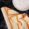 COTTON CRAFT Oversized Kitchen Towels -4 Pack 100% Cotton Basketweave Tea Dish Towels – Absorbent Reusable Low Lint Quick Dry – Cooking Drying Restaurant Bar Cleaning Cloth Napkin -20×30 Yellow Stripe(Coral)