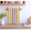 COTTON CRAFT Oversized Kitchen Towels -4 Pack 100% Cotton Basketweave Tea Dish Towels – Absorbent Reusable Low Lint Quick Dry – Cooking Drying Restaurant Bar Cleaning Cloth Napkin -20×30 Yellow Stripe(Multicolor)
