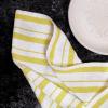 COTTON CRAFT Oversized Kitchen Towels -4 Pack 100% Cotton Basketweave Tea Dish Towels – Absorbent Reusable Low Lint Quick Dry – Cooking Drying Restaurant Bar Cleaning Cloth Napkin -20×30 Yellow Stripe(Yellow)