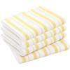 COTTON CRAFT Oversized Kitchen Towels -4 Pack 100% Cotton Basketweave Tea Dish Towels – Absorbent Reusable Low Lint Quick Dry – Cooking Drying Restaurant Bar Cleaning Cloth Napkin -20×30 Yellow Stripe(Yellow)