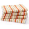 COTTON CRAFT Oversized Kitchen Towels -4 Pack 100% Cotton Basketweave Tea Dish Towels – Absorbent Reusable Low Lint Quick Dry – Cooking Drying Restaurant Bar Cleaning Cloth Napkin -20×30 Yellow Stripe(Coral)