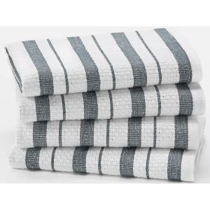 COTTON CRAFT Oversized Kitchen Towels -4 Pack 100% Cotton Basketweave Tea Dish Towels – Absorbent Reusable Low Lint Quick Dry – Cooking Drying Restaurant Bar Cleaning Cloth Napkin -20×30 Yellow Stripe(Grey)