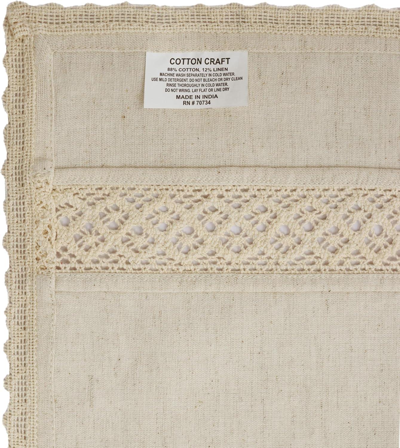image:imageCOTTON CRAFT Flax Linen Cloth Napkins with Lace Set of 12 Lunch Dinner Napkins Elegant Everyday Fall Harvest Thanksgiving Holiday Table Napkin Washable Reusable Napkin Oversized 20x20 NaturalNatural 17x17