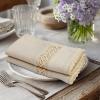 COTTON CRAFT Flax Linen Cloth Napkins with Lace – Set of 12 Lunch Dinner Napkins – Elegant Everyday Fall Harvest Thanksgiving Holiday Table Napkin – Washable Reusable Napkin – Oversized 20×20- Natural(Natural – 17×17)