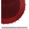 COTTON CRAFT Evil Eye Beaded Placemats – Set of 2 Charger Table Mats – Hand Crafted Boho Protective Positive Energy Blessing Gift – Zen Holiday Table Dining Décor – 13 inches Round – Blue White Gold(Red Gold Bells)