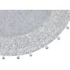 COTTON CRAFT Evil Eye Beaded Placemats – Set of 2 Charger Table Mats – Hand Crafted Boho Protective Positive Energy Blessing Gift – Zen Holiday Table Dining Décor – 13 inches Round – Blue White Gold(Silver Bells)