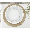 COTTON CRAFT Evil Eye Beaded Placemats – Set of 2 Charger Table Mats – Hand Crafted Boho Protective Positive Energy Blessing Gift – Zen Holiday Table Dining Décor – 13 inches Round – Blue White Gold(Champagne)
