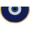 COTTON CRAFT Evil Eye Beaded Placemats – Set of 2 Charger Table Mats – Hand Crafted Boho Protective Positive Energy Blessing Gift – Zen Holiday Table Dining Décor – 13 inches Round – Blue White Gold(Blue Gold – Evil Eye)