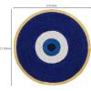 COTTON CRAFT Evil Eye Beaded Placemats – Set of 2 Charger Table Mats – Hand Crafted Boho Protective Positive Energy Blessing Gift – Zen Holiday Table Dining Décor – 13 inches Round – Blue White Gold(Blue Gold – Evil Eye)
